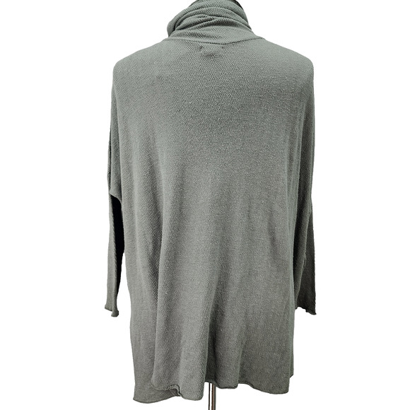 NWT World Market Thermal Pullover Free Size Kimono Sleeve Turtleneck Cotton Nubb - Picture 3 of 16